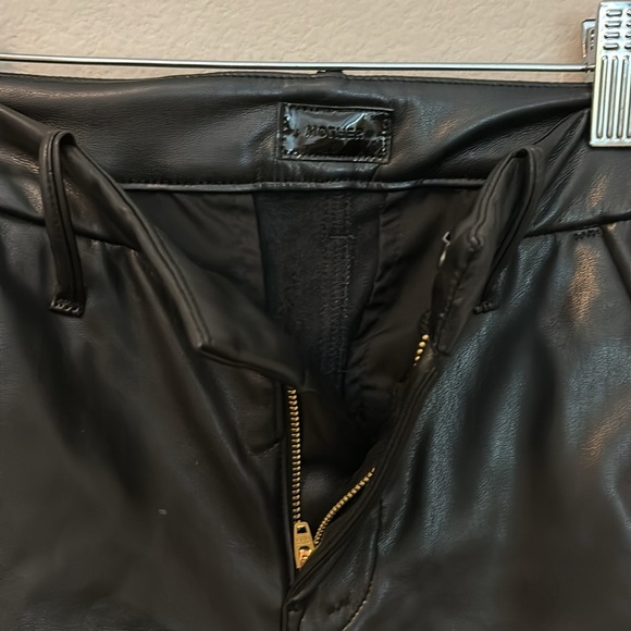 MOTHER The Super Cha Cha Prep Hell Faux Leather Flare Pants 24 - Picture 5 of 15